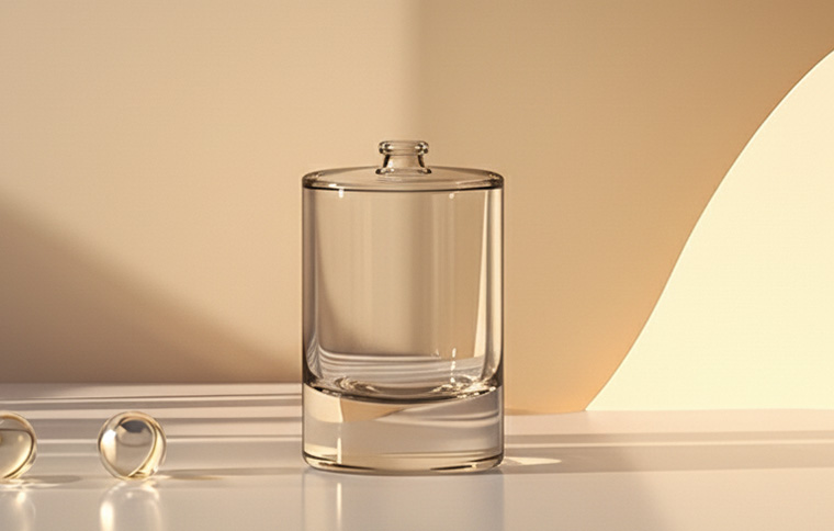 زجاجة عطور إسطوانية واضحة